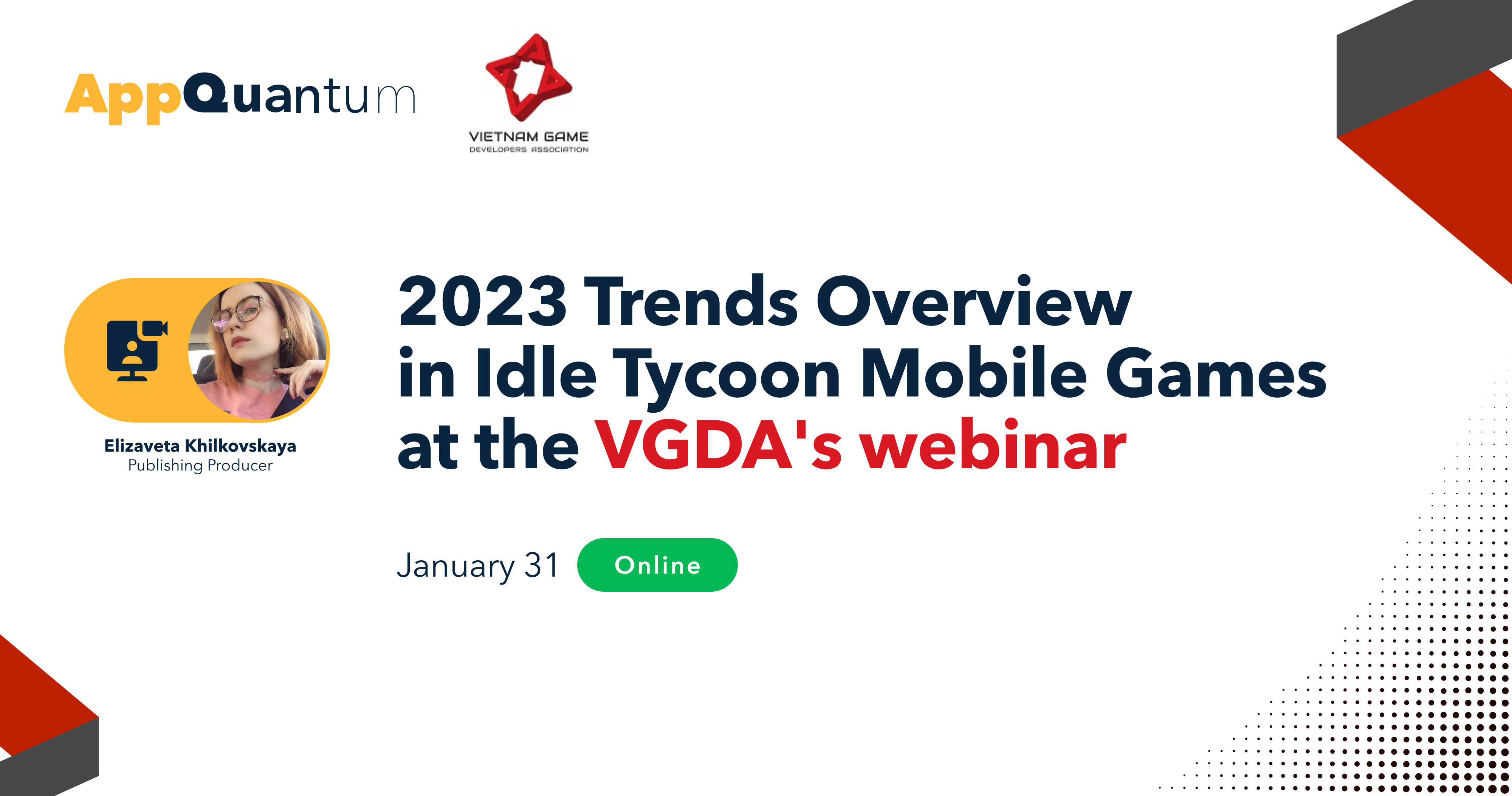2023 Trends Overview in Idle Tycoon Mobile Games at the VGDA's webinar